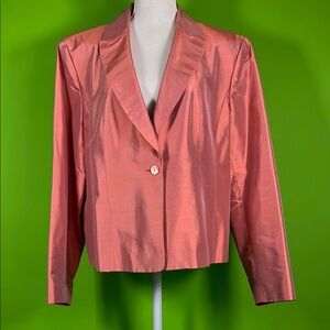 Talbots Elegant Silk Women's Orange/Tan Blazer Size 18